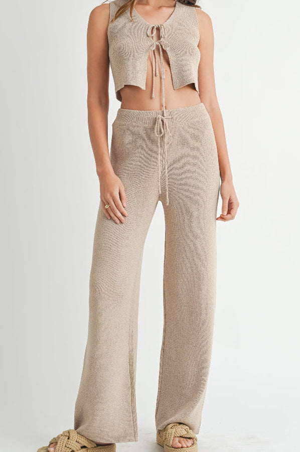 Mocha Knit Tie Top