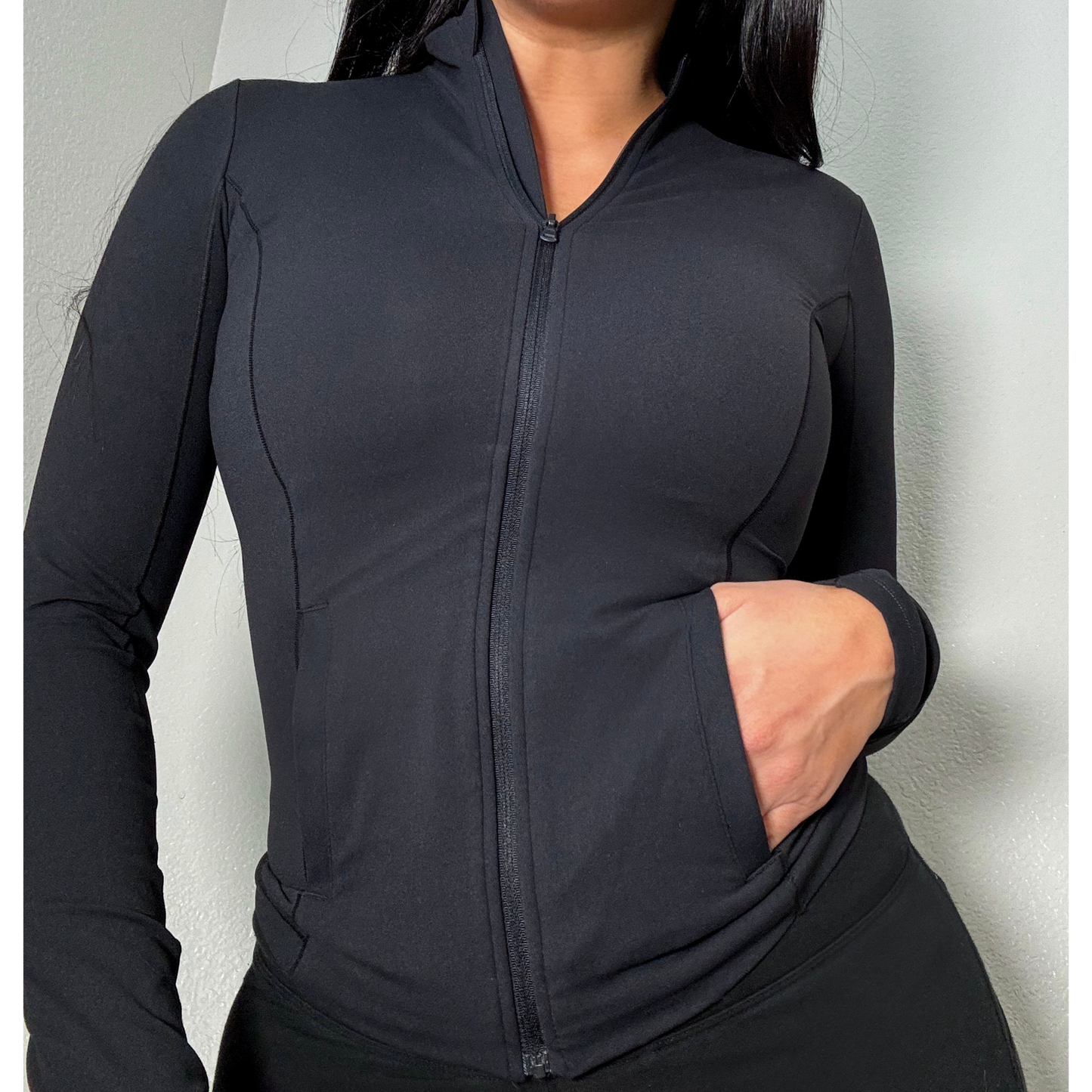 Buttery Zip Up- Black
