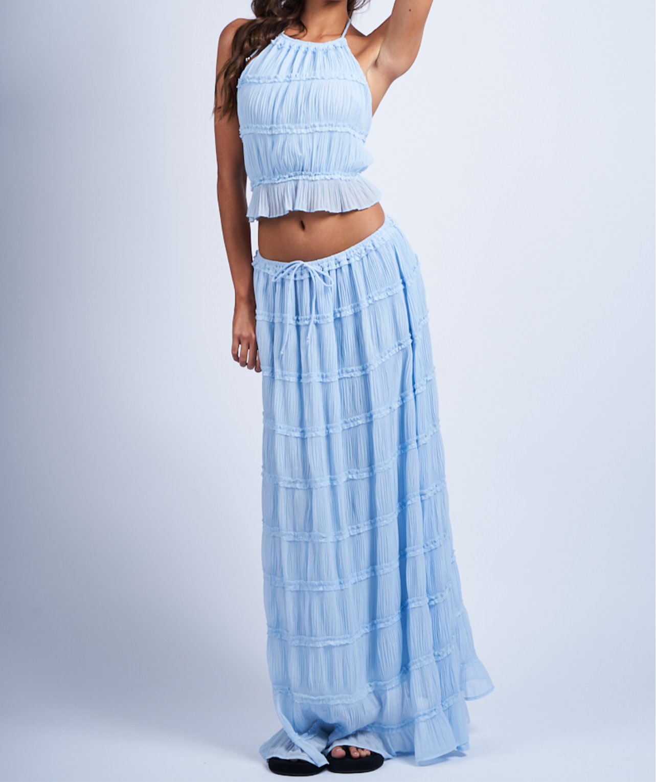 Crinkle Top- Blue