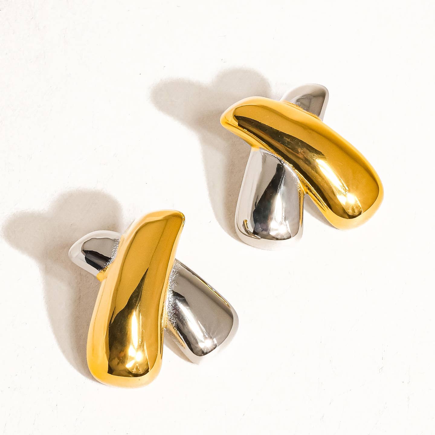 X Two Tone Earrings