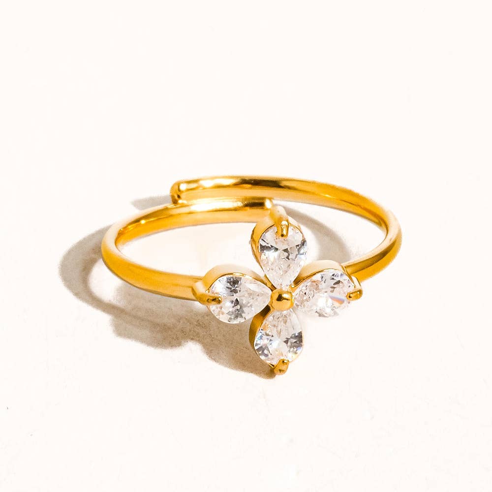 Clover CZ Ring