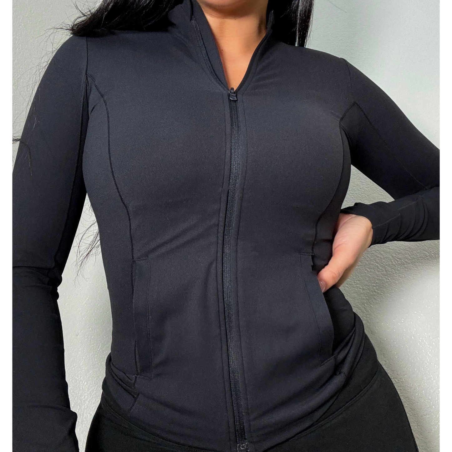 Buttery Zip Up- Black