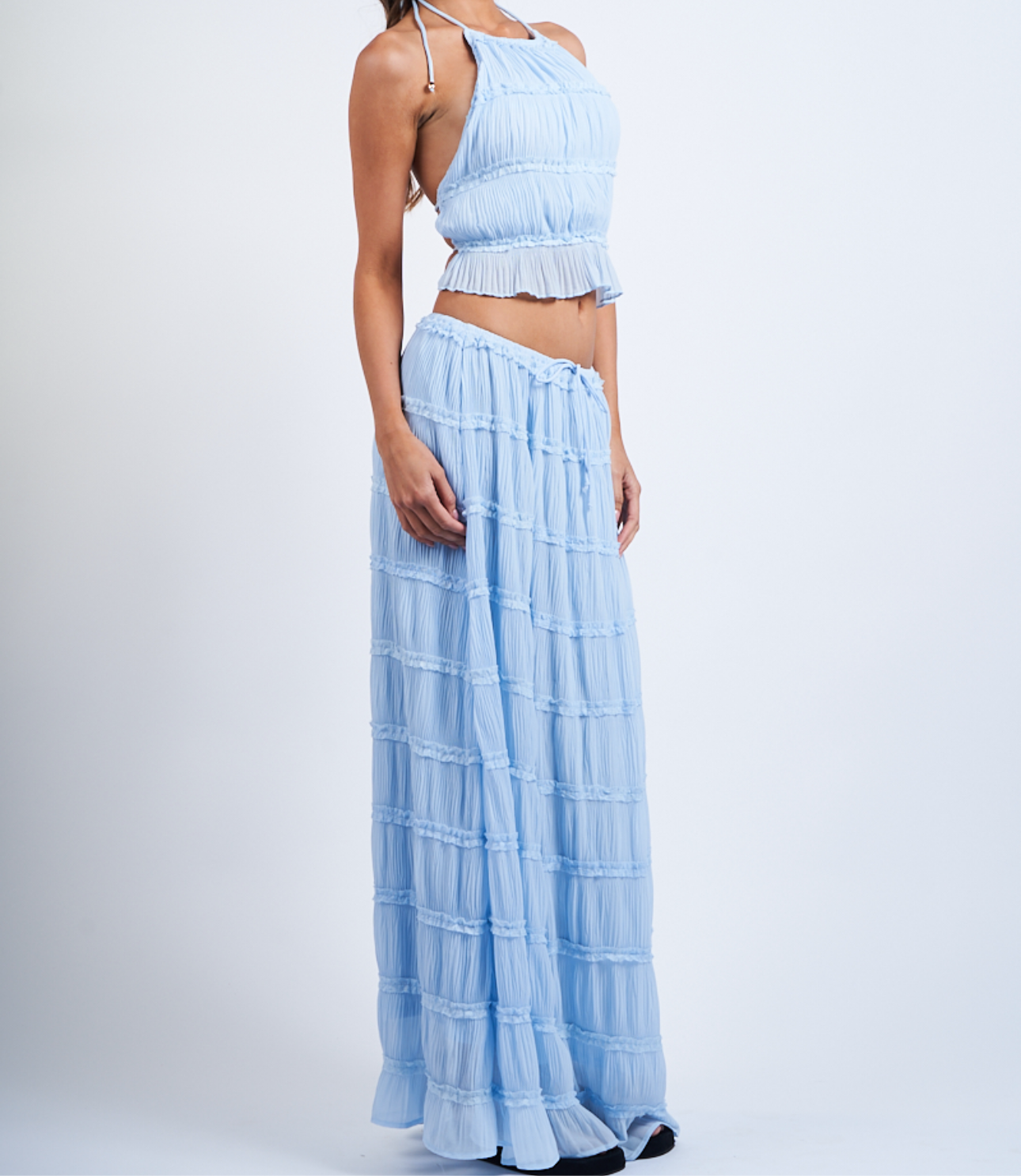 Crinkle Top- Blue