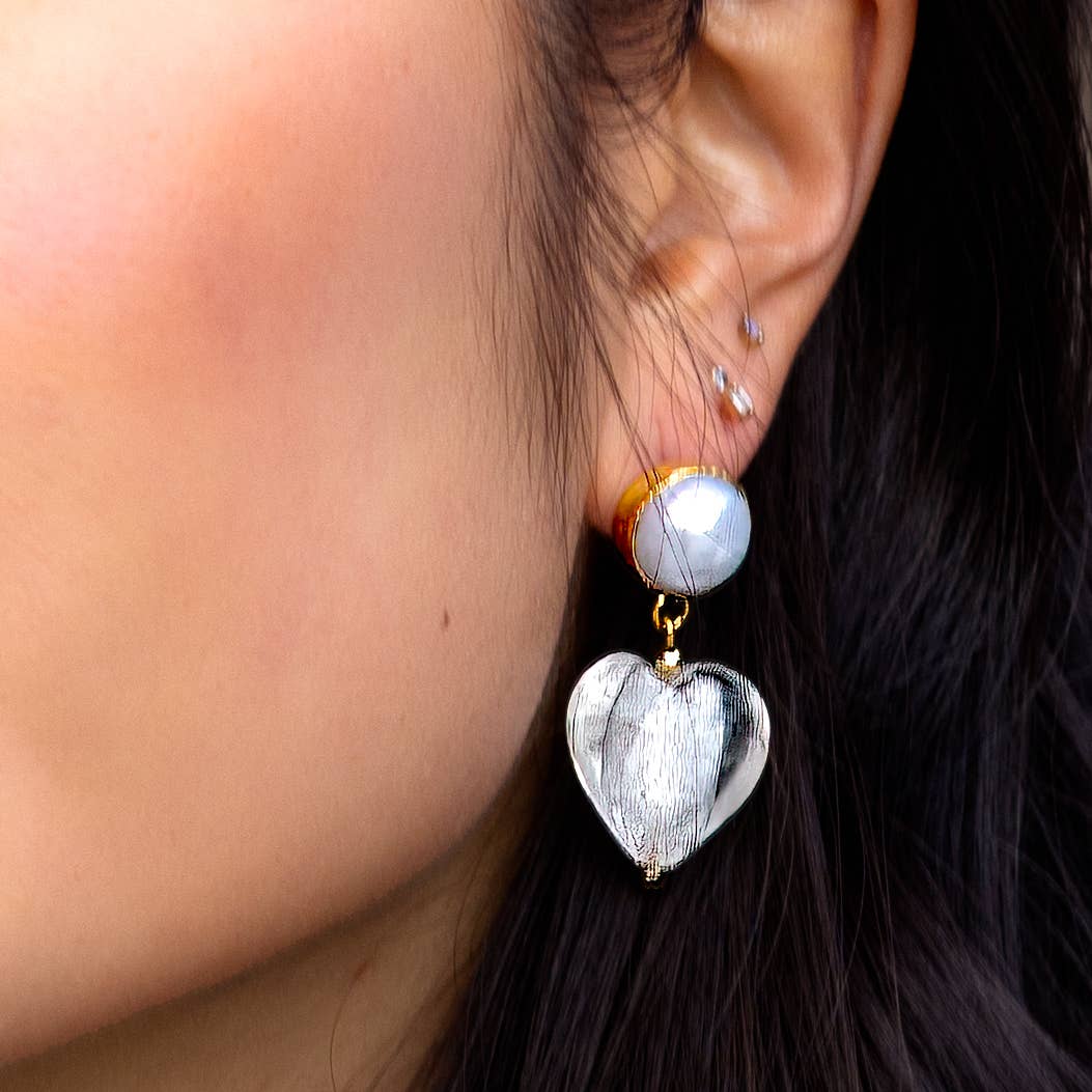 Heart of Glass Earrings-Cloud