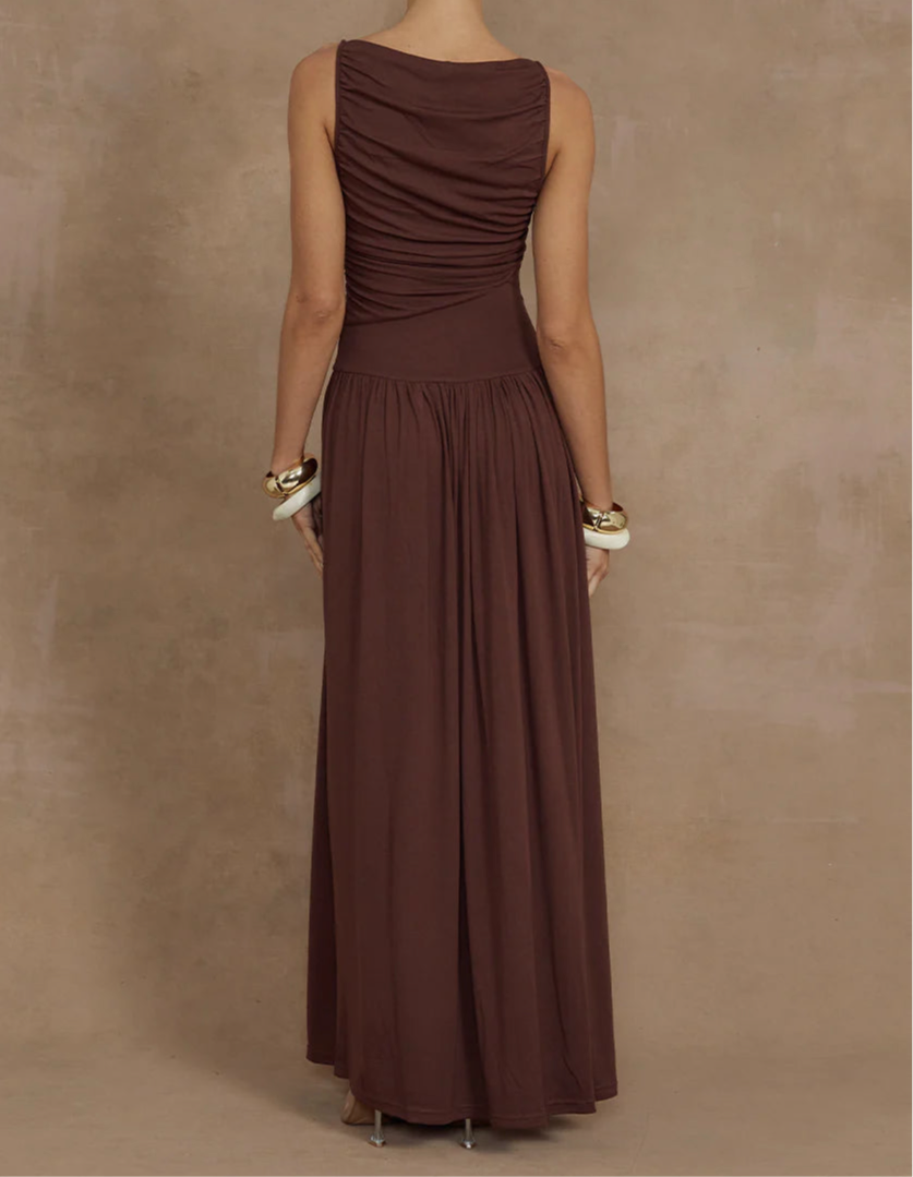 Elegance Maxi Dress- Brown