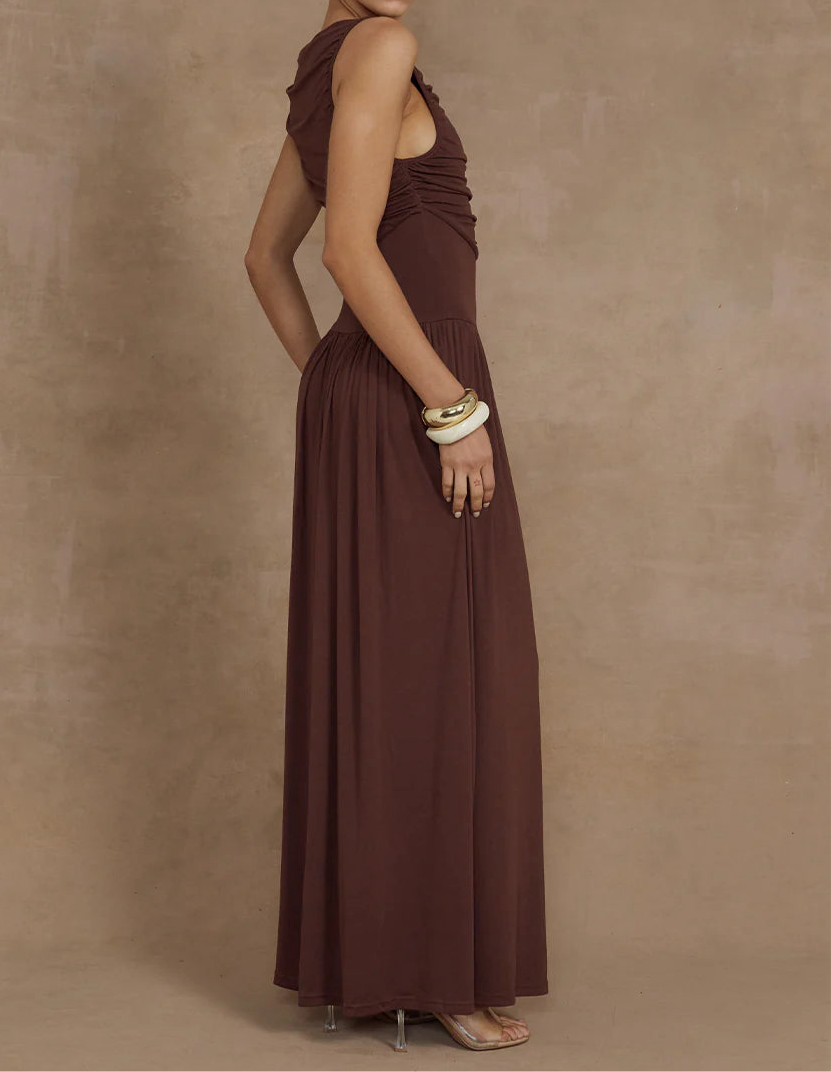 Elegance Maxi Dress- Brown