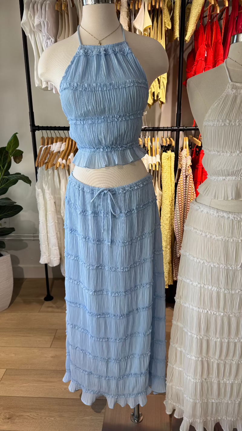 Crinkle Top- Blue