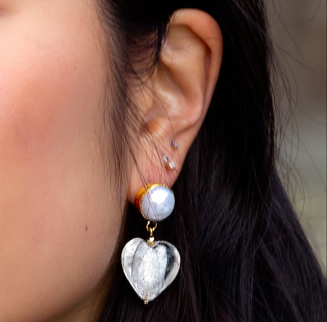Heart of Glass Earrings-Cloud