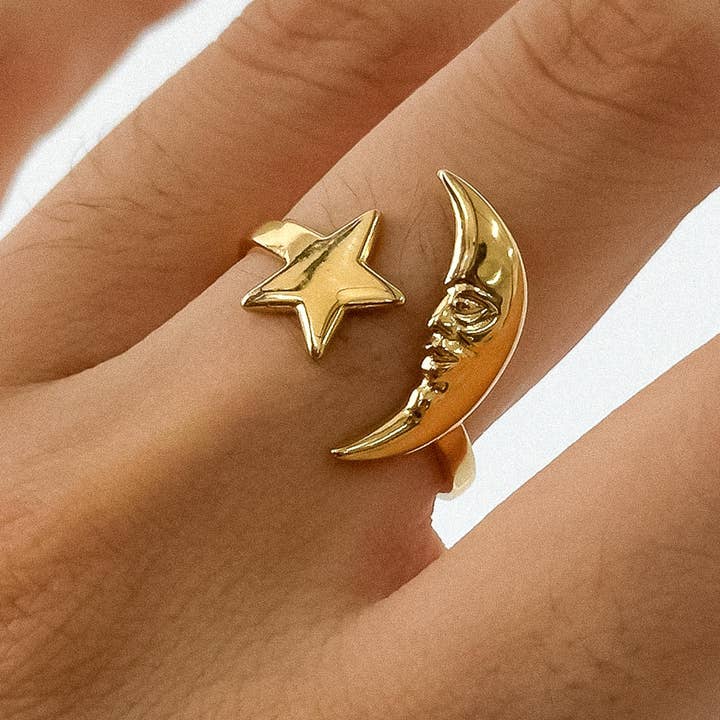 Star and Moon Ring
