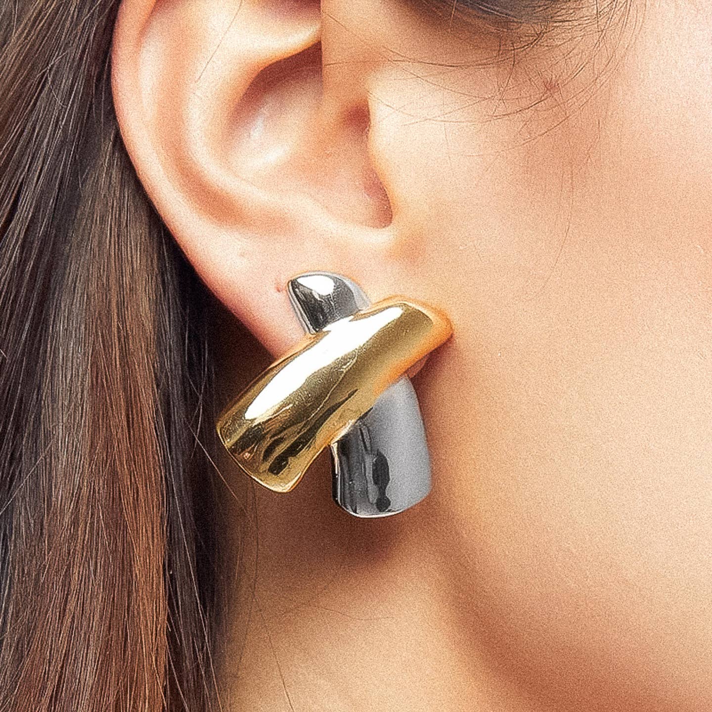 X Two Tone Earrings