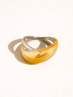 Almare Two Tone Dome Band Ring