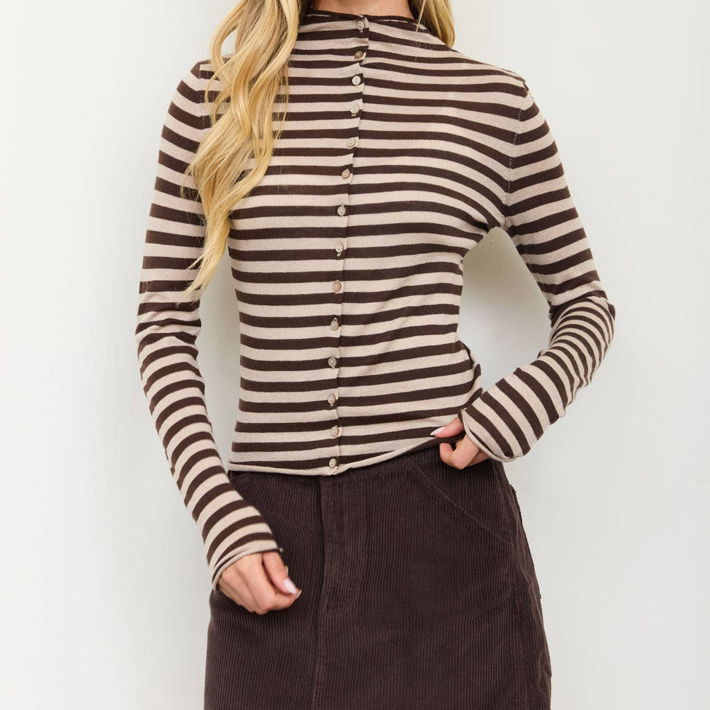 Brown Sugar Mock Neck Top