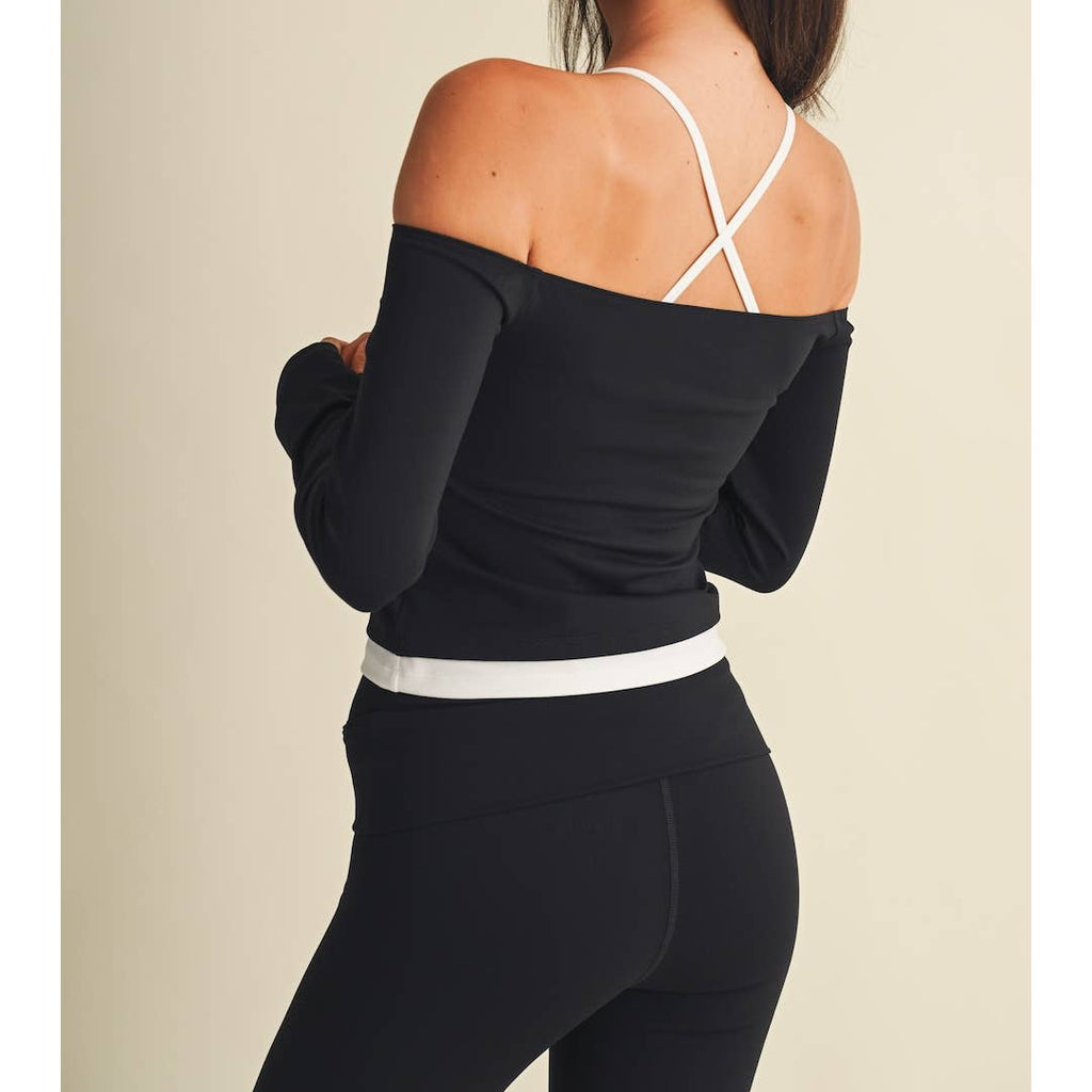 Active Off Shoulder Double Layered Top