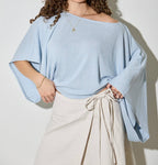 Spring Fling One Shoulder Top- Blue