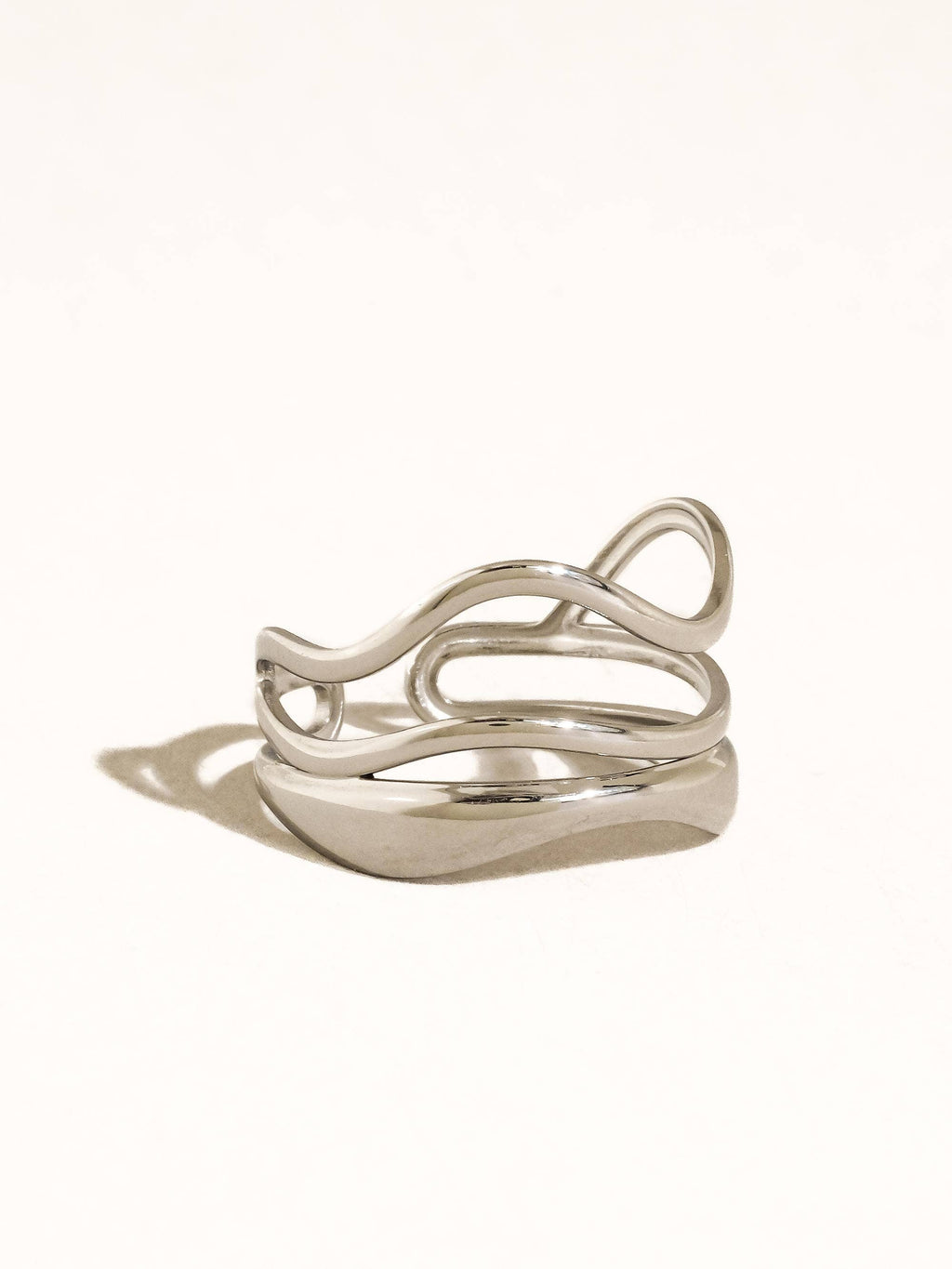 Ozzy 18K Gold Non-Tarnish Abstract Ring: Yellow Gold