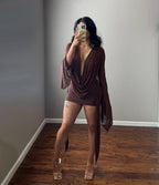 Main Character Mini Dress- Mocha