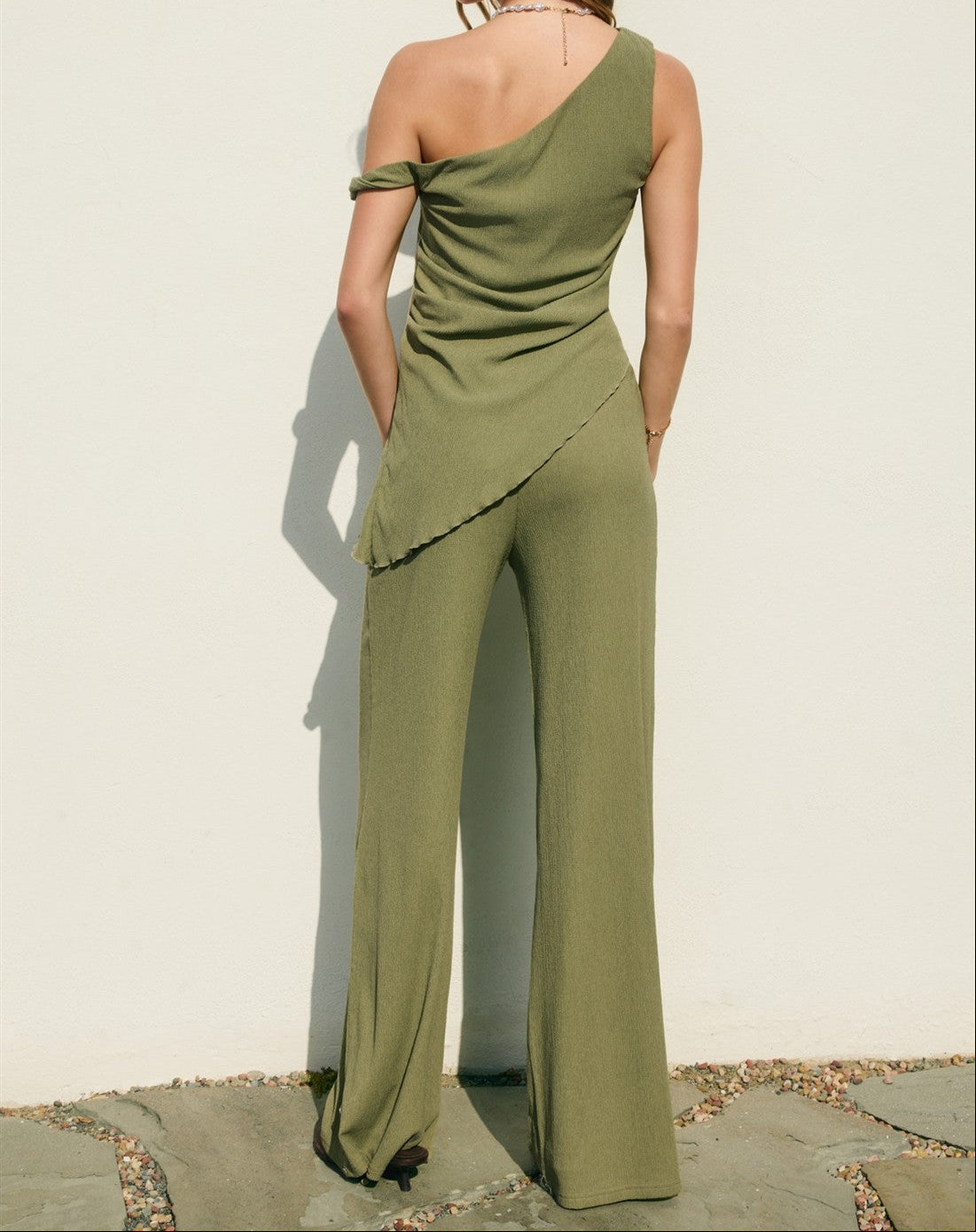 Soft Stretch Relaxed Pull On Pants- Sage