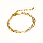 Basil Rhinestone Chain Bracelet