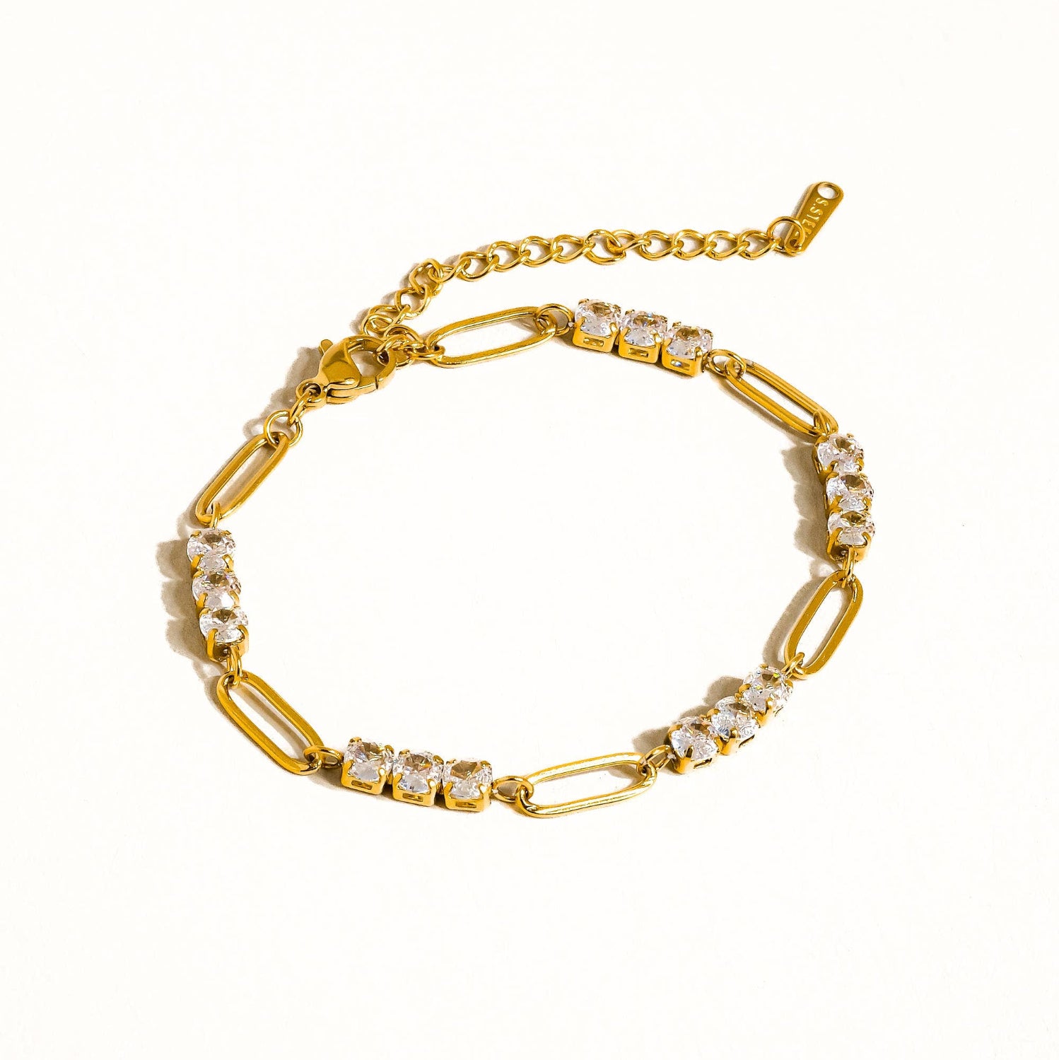 Basil Rhinestone Chain Bracelet