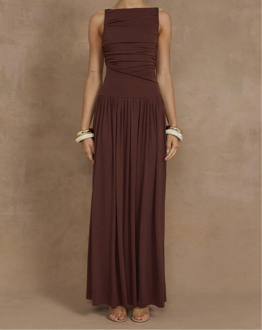 Elegance Maxi Dress- Brown