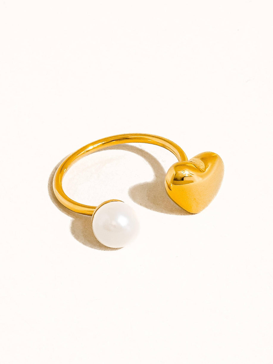 Pearl Heart Ring