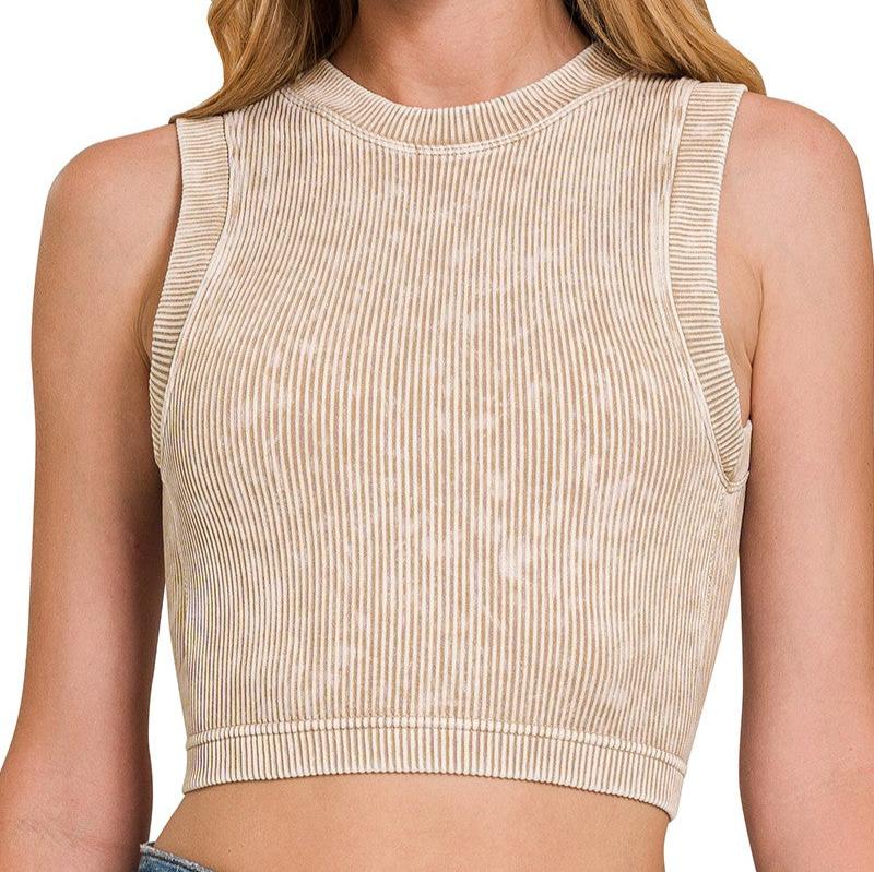 Padded Ribbed Top