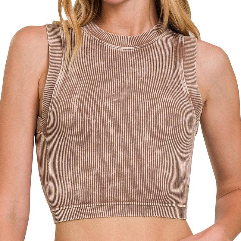 Padded Ribbed Top