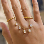 Cosette CZ Dangle Drop Ring