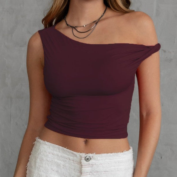Merlot One Shoulder Top