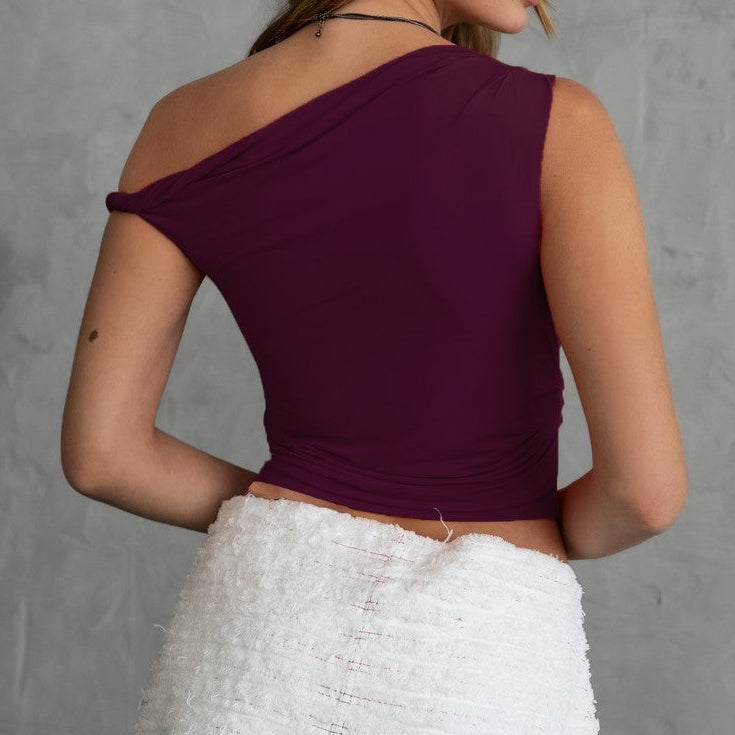 Merlot One Shoulder Top