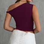 Merlot One Shoulder Top