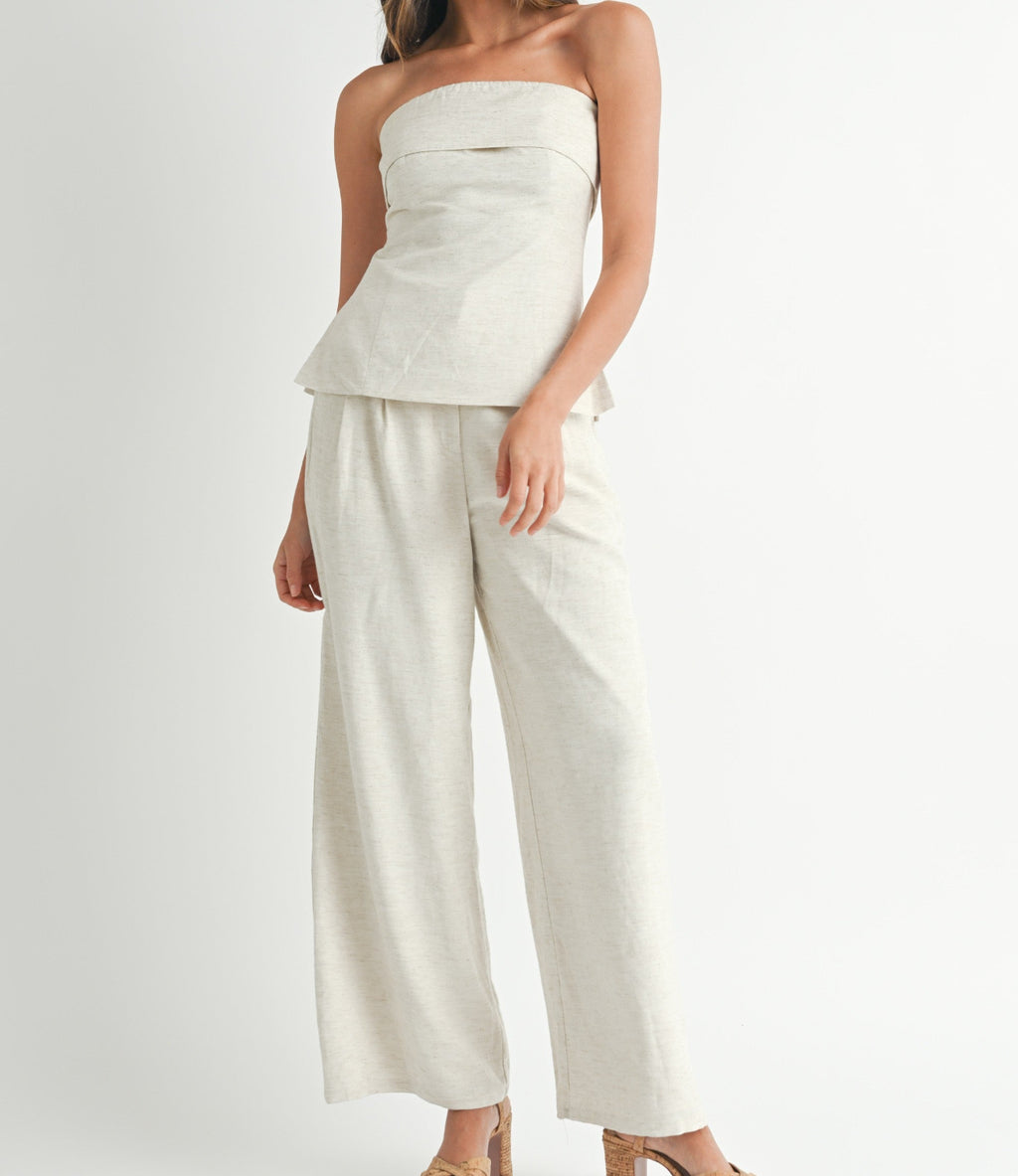 Noa Linen Pant Set- Oat
