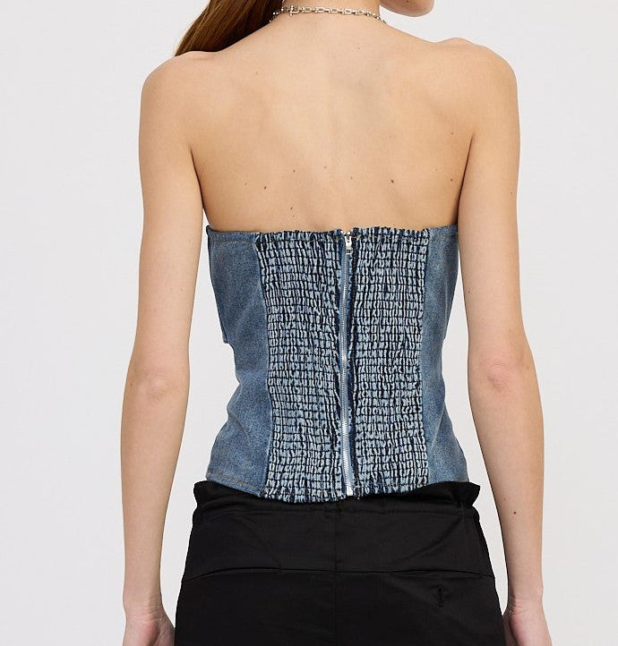 High Standards Denim Bustier
