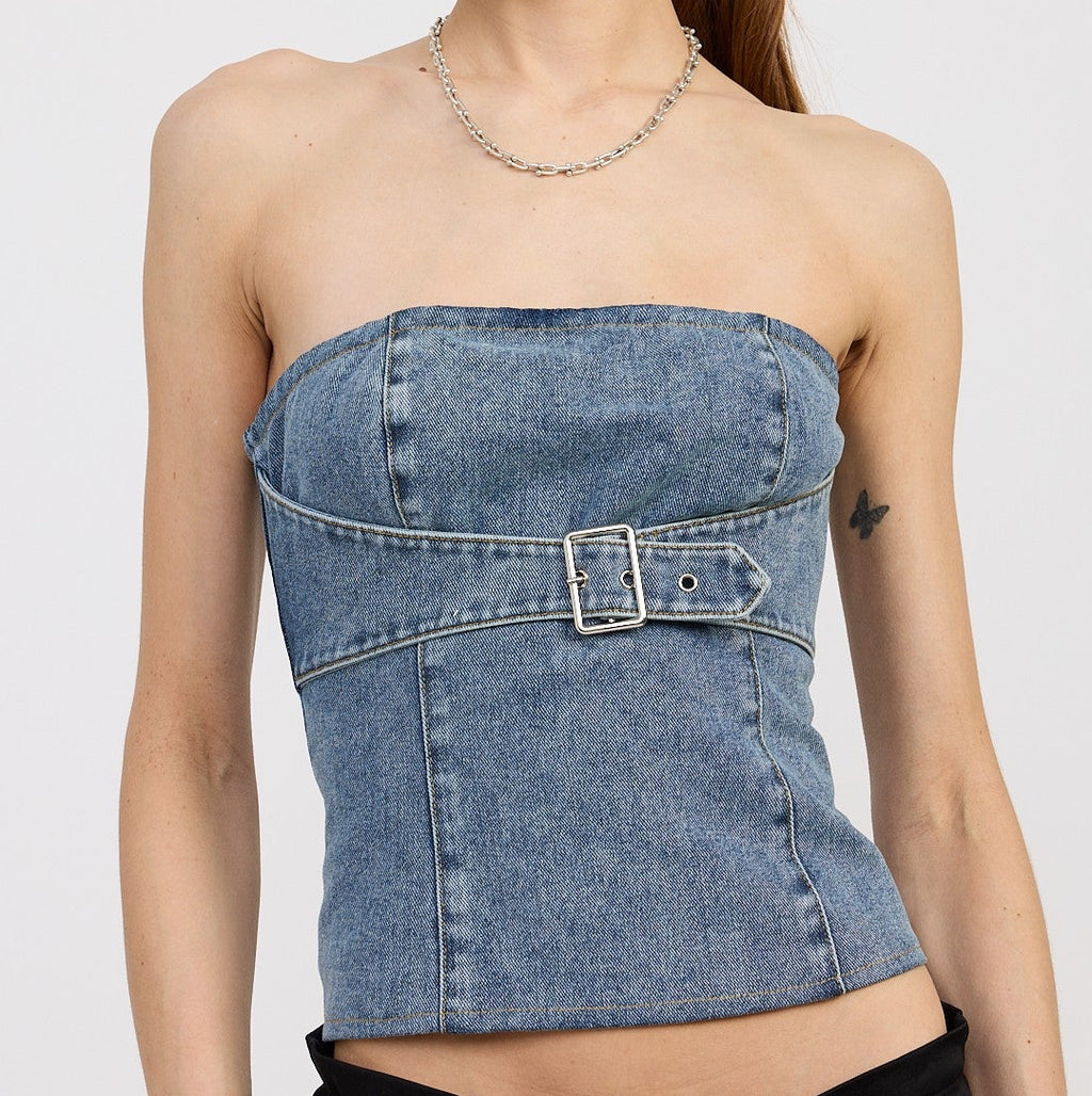 High Standards Denim Bustier