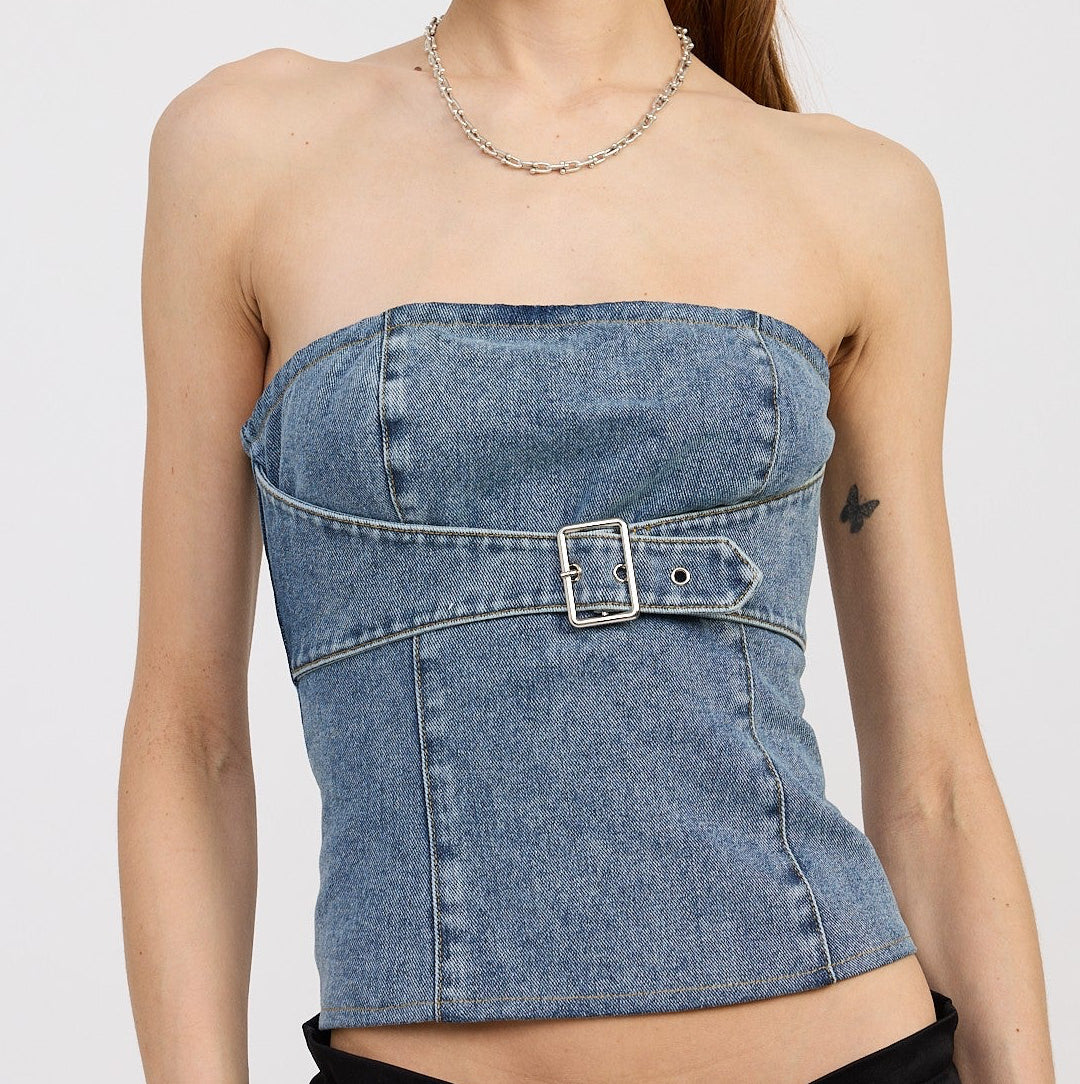 High Standards Denim Bustier