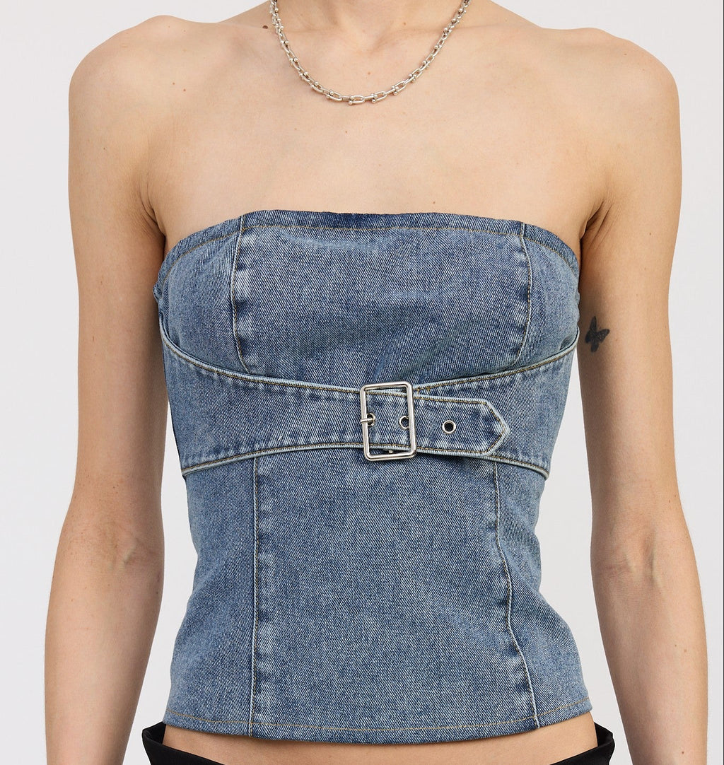 High Standards Denim Bustier