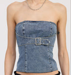 High Standards Denim Bustier