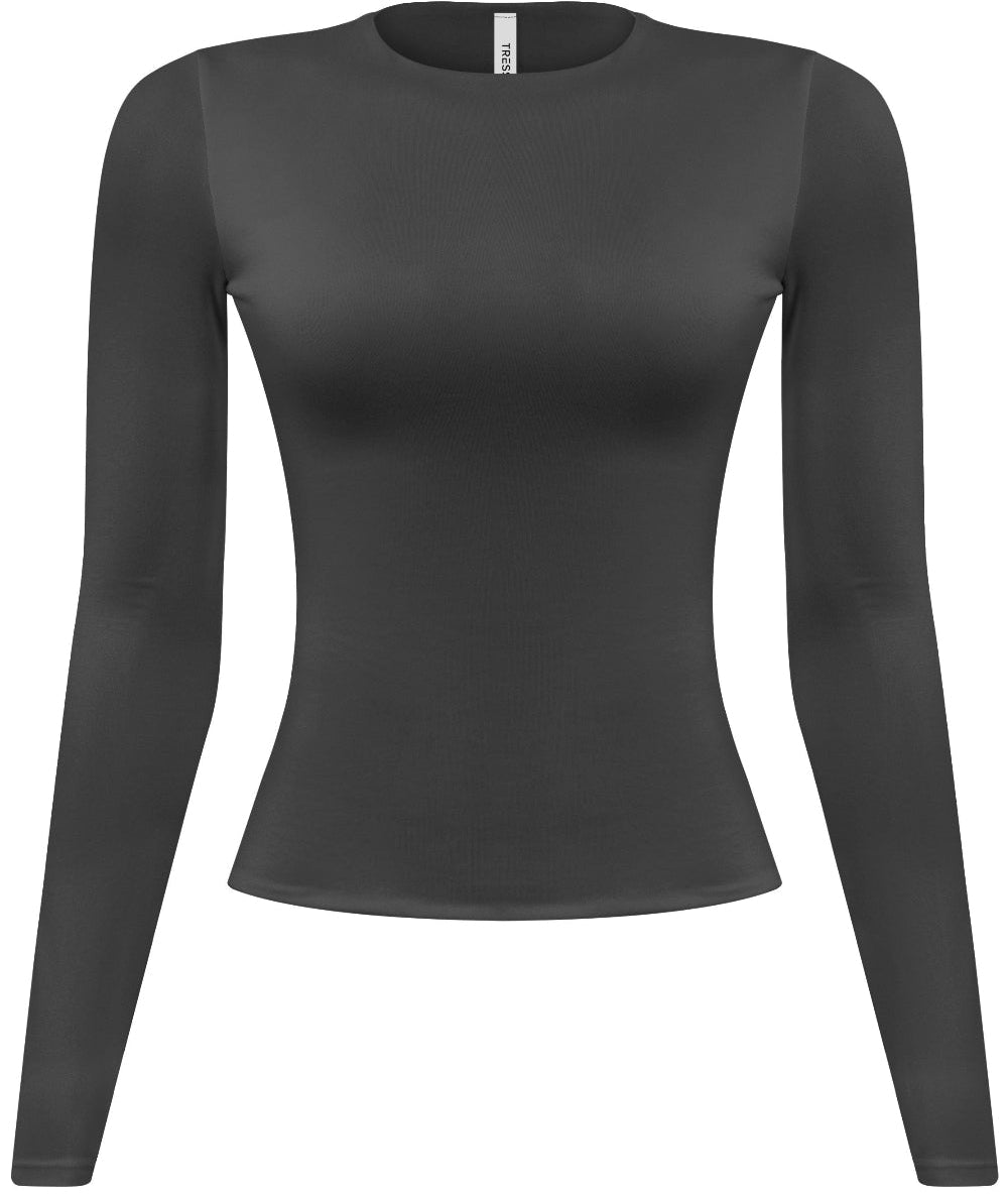 Keep You Close Round Neck Top- Black