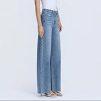 Medium Wash Wide Leg Denim Jeans