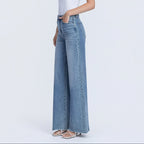 Medium Wash Wide Leg Denim Jeans