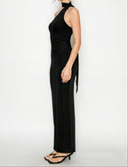 Lady in Black Maxi Dress