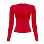Keep You Close Round Neck Top- Red