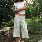 Sora Fold Over Gauchos- Light Grey