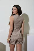 Clean Girl Vest- Brown