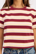 Boyfriend Striped Tee- Red Pink