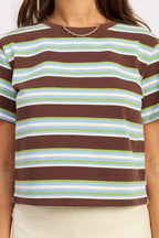 Boyfriend Striped Tee- Blue Brown