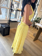 Tuscany Crinkle Skirt- Lemon Butter