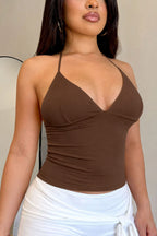 Off Duty Gaucho Pant Set- Brown