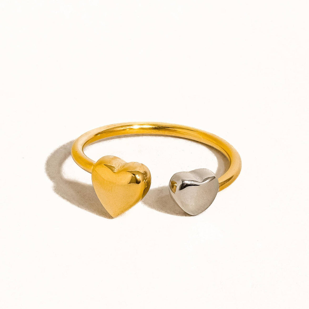 Loanni Two Tone Heart Ring
