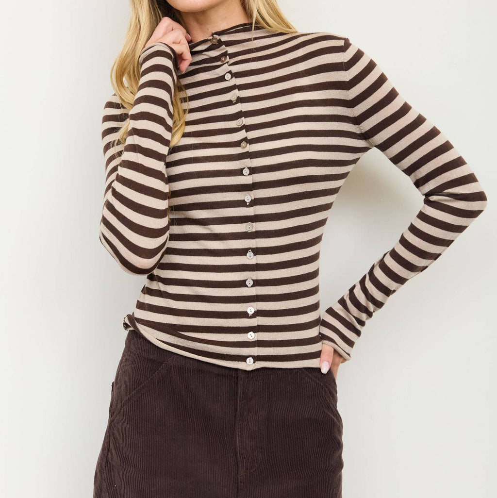 Brown Sugar Mock Neck Top